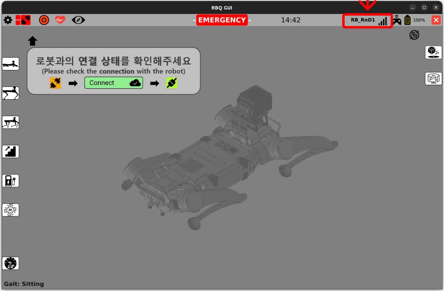 Wi-Fi status in RBQGUI