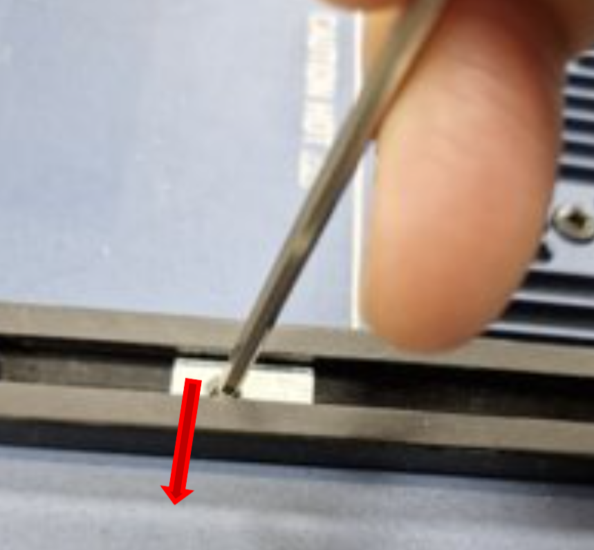 Push nut against one wall of the rail