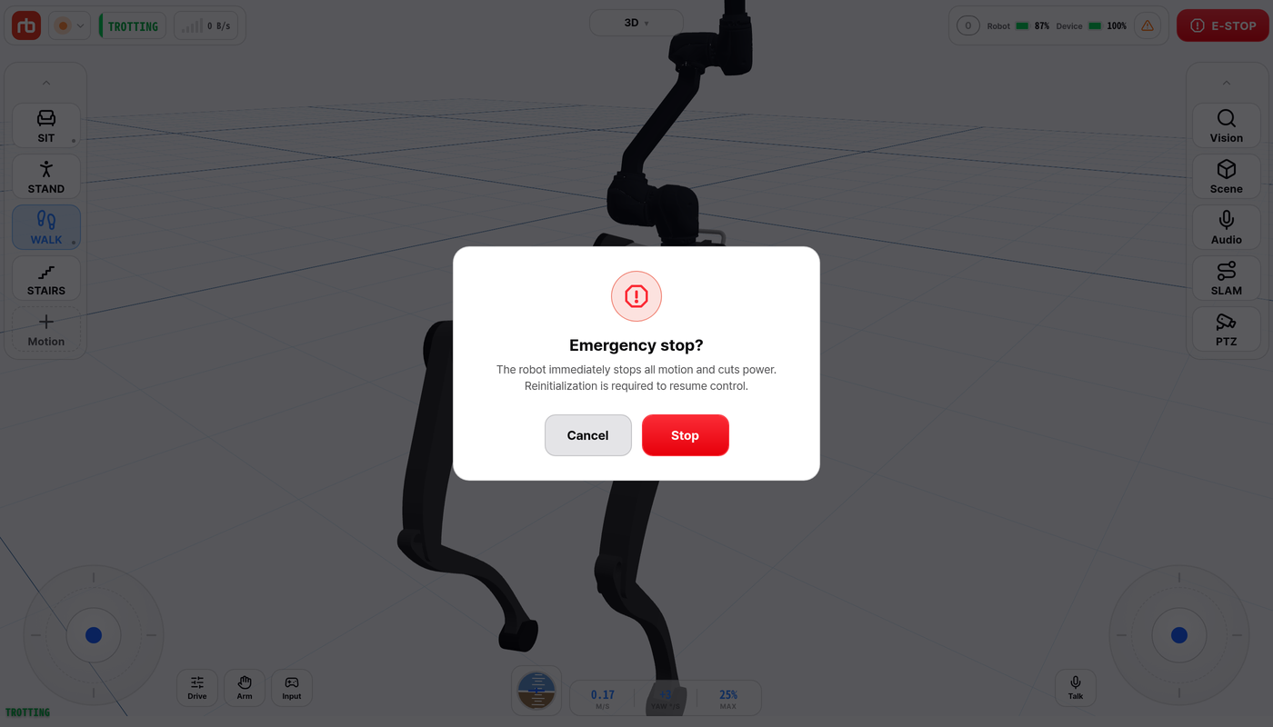 E-STOP confirmation